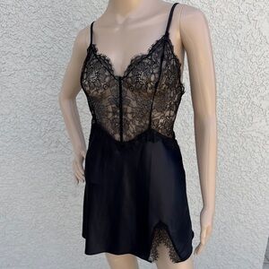 VS Black Lace Chemise with Adjustable Straps